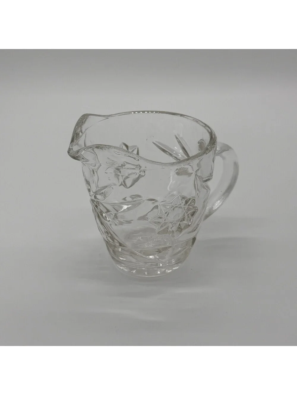 Vintage Anchor Hocking Early American Prescut Clear Glass Creamer Pitcher